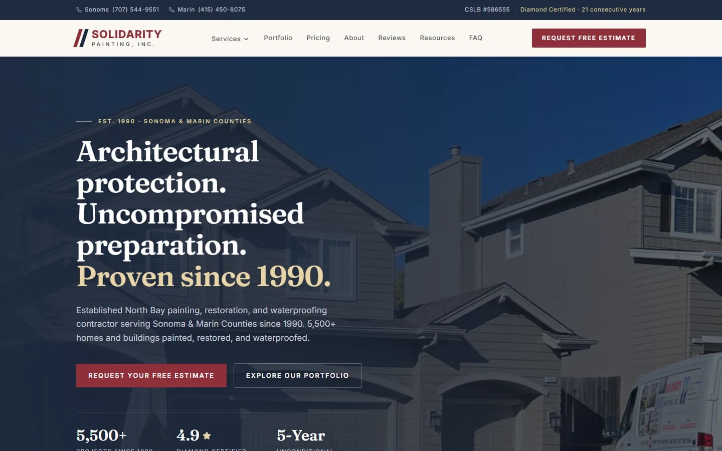 The Solidarity Painting homepage at desktop width.